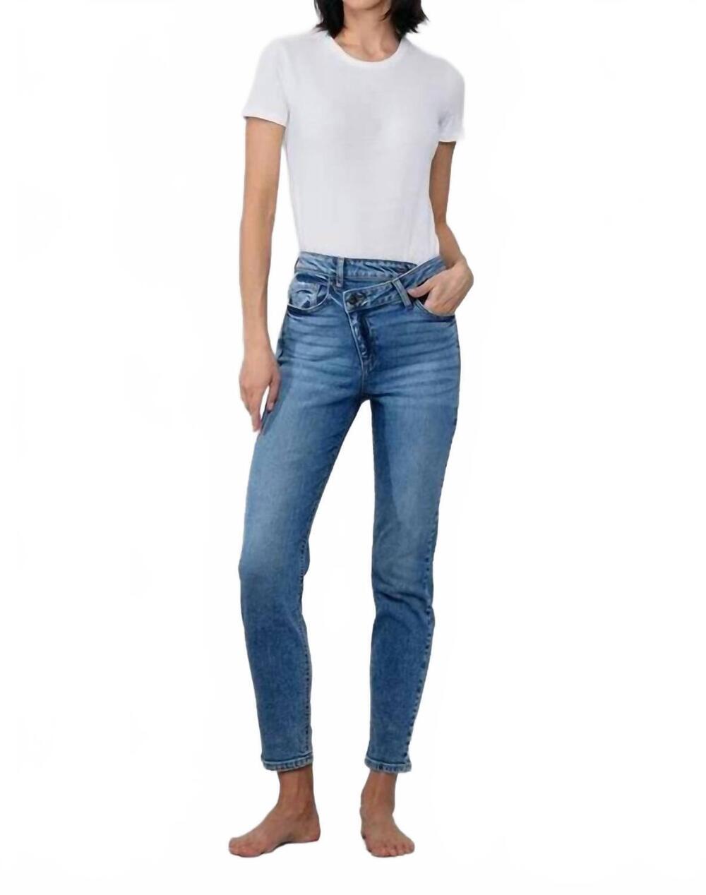 NEW SNEAK PEEK crossover slim jeans in medium stone